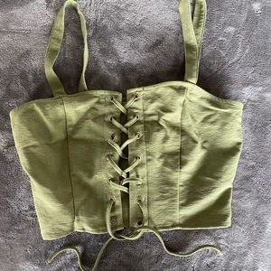 New NEVER WORN Forever 21 Green Crop Top S